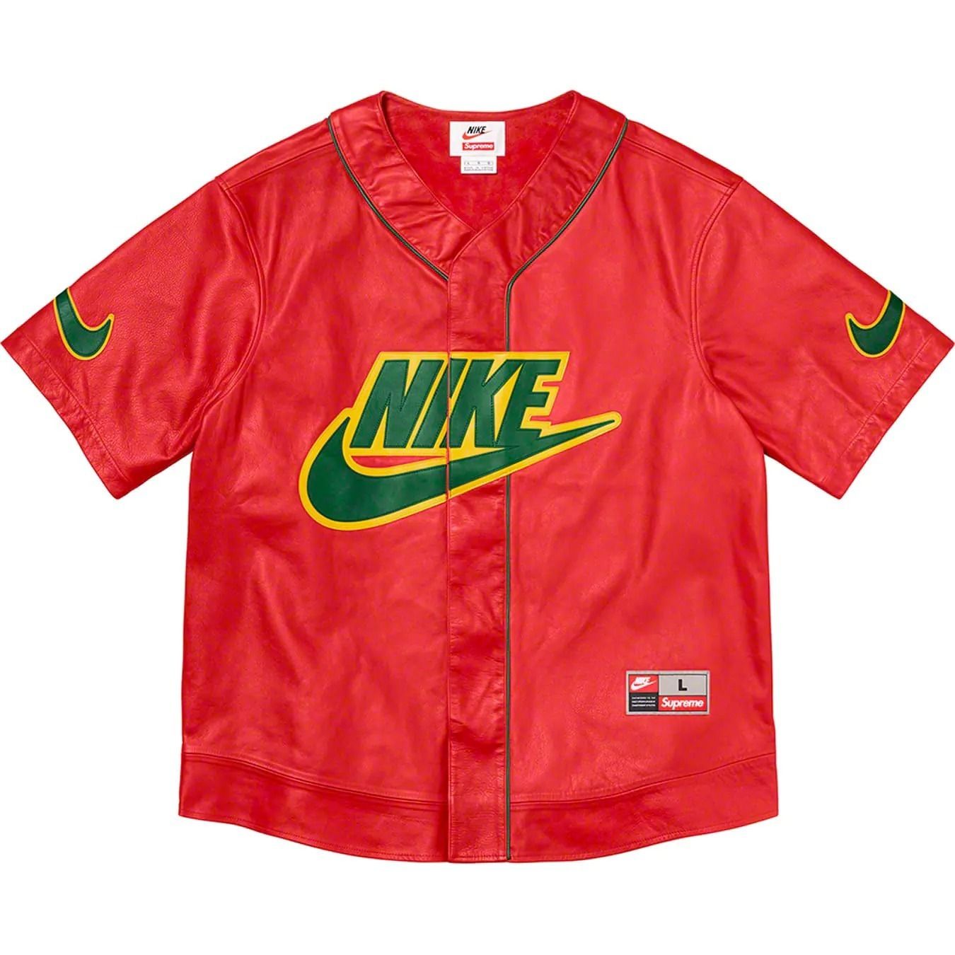 Supreme Nike Leather Baseball Jersey ベースボールシャツ FW19