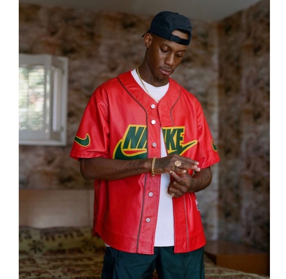 Supreme Nike Leather Baseball Jersey ベースボールシャツ FW19