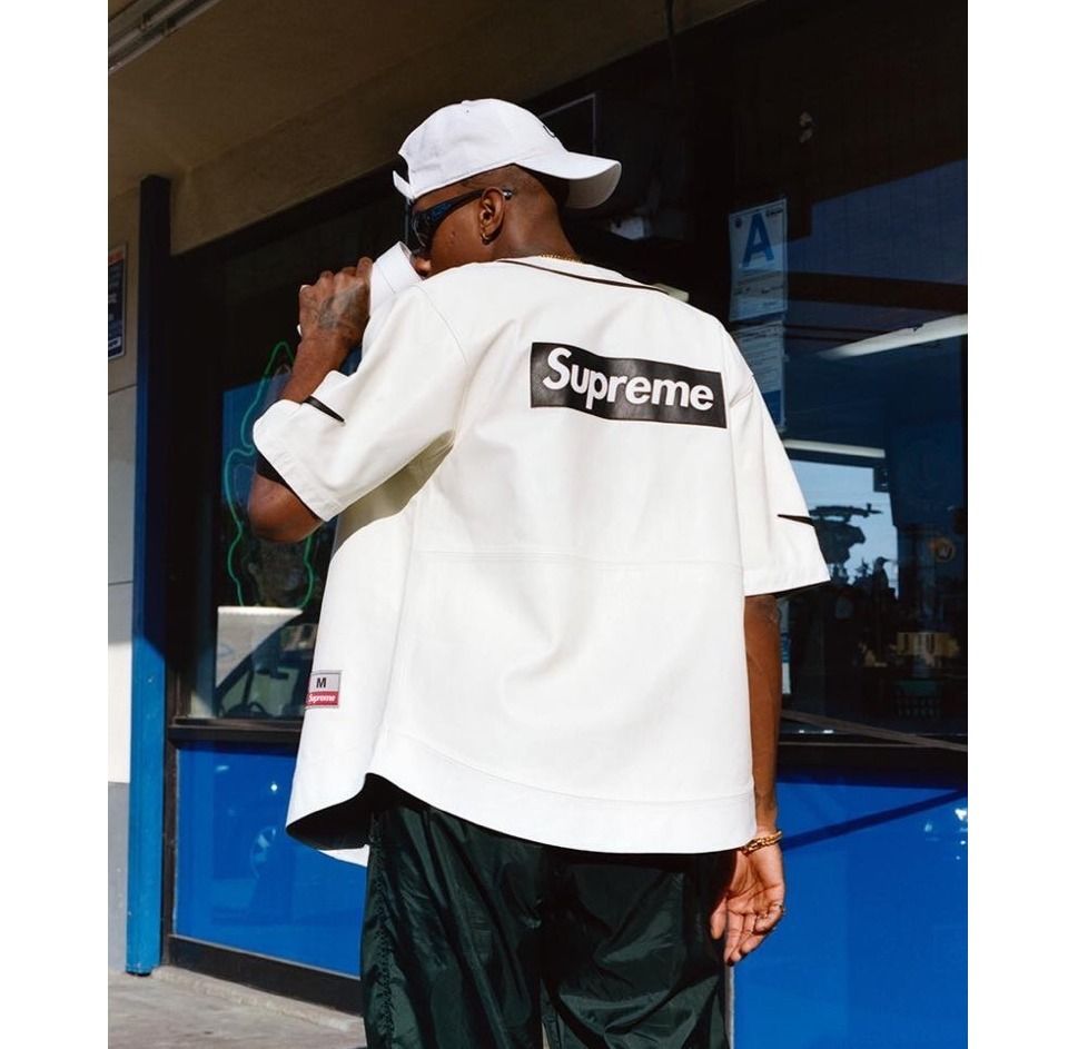 Supreme Nike Leather Baseball Jersey ベースボールシャツ FW19