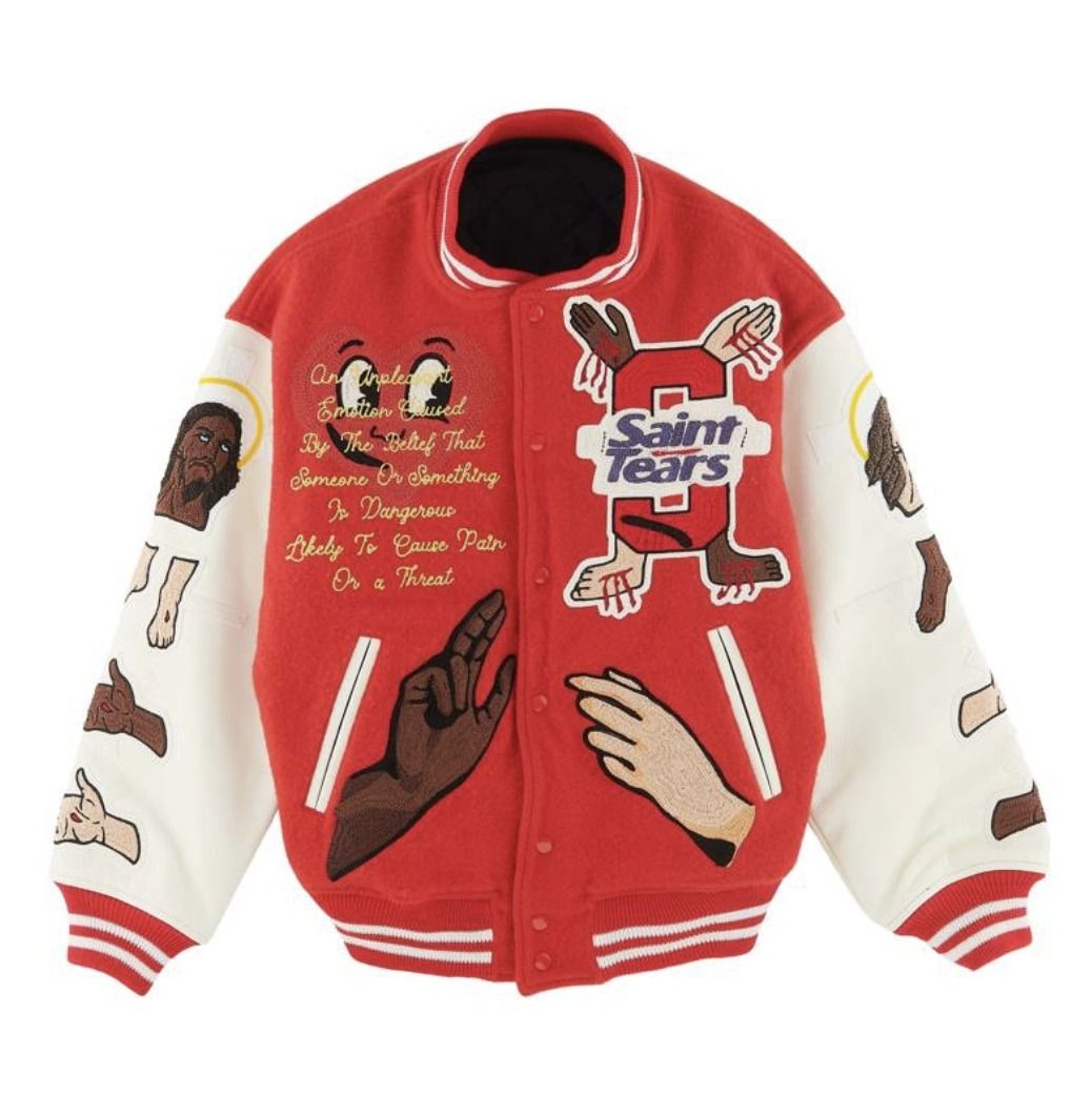 Saint Michael × DENIM TEARS / Varsity Jacket Red (Saint Mxxxxxx