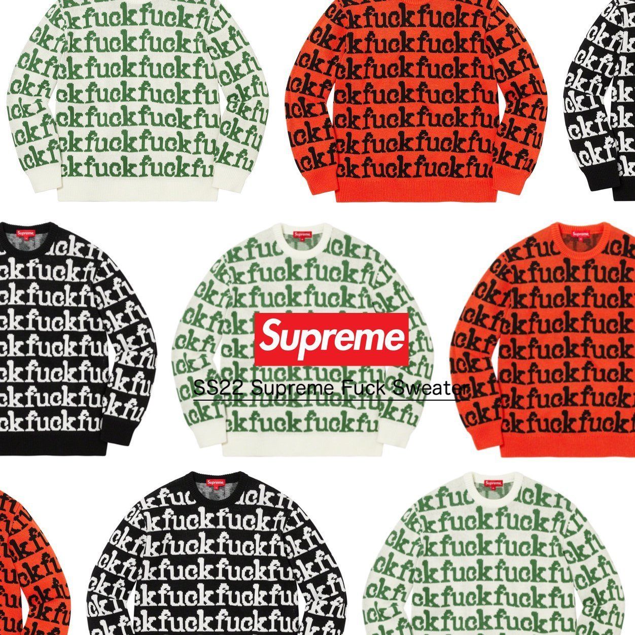 SS22 Supreme Fuck Sweater - シュプリーム ファック セーター