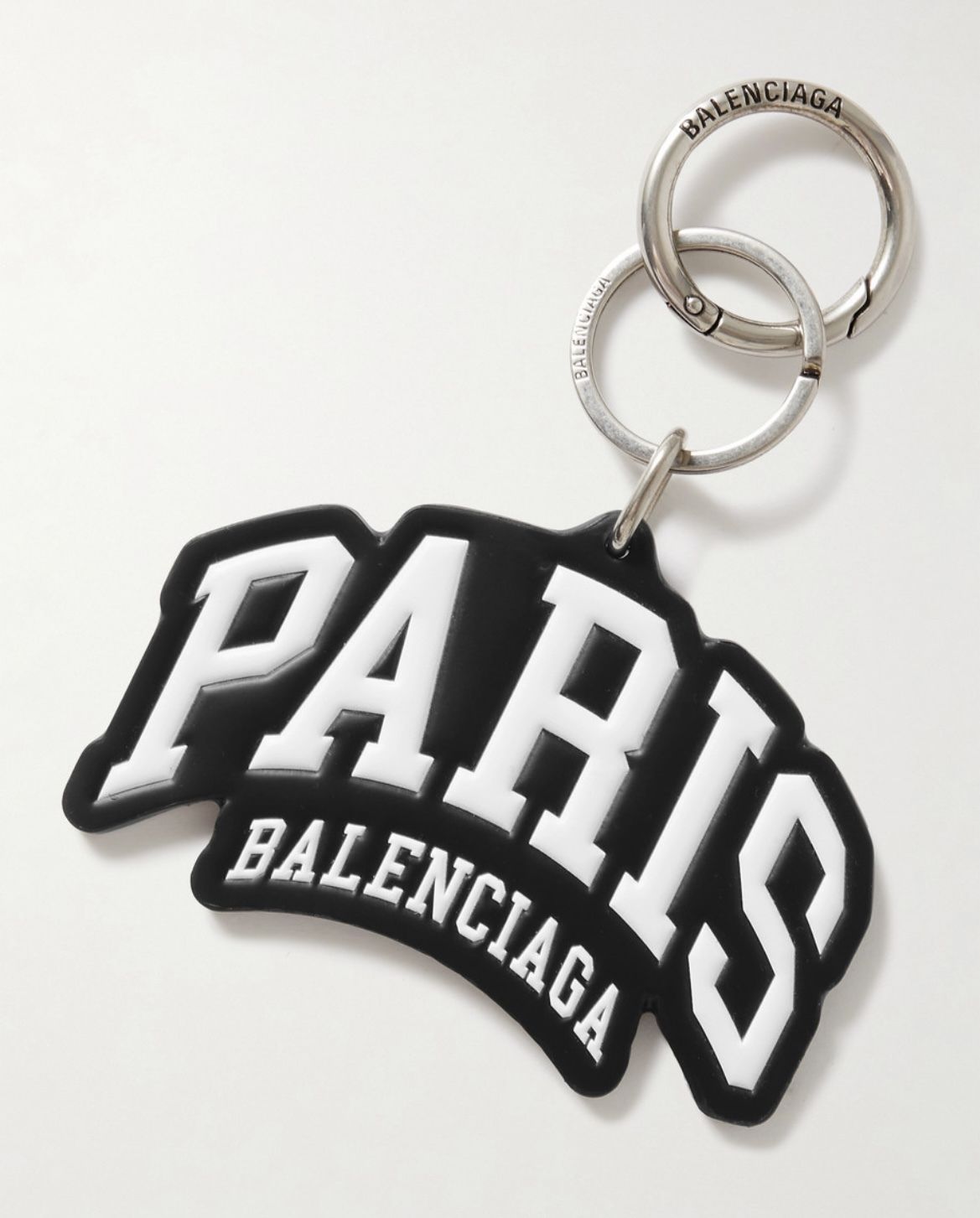 BALENCIAGA PARIS ロゴ エンボス レザー キーホルダー 人気