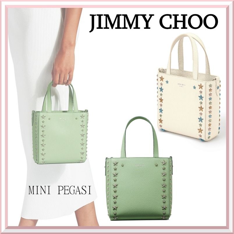 Jimmy Choo☆MINI PEGASI レザー ミニトートバッグ☆送料込 (Jimmy