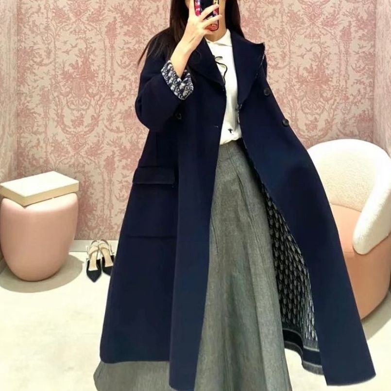 Dior コート《MANTEAU Dior Oblique》ブルー ウール DHL 直営店 (Dior