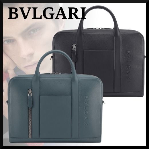 BVLGARI】ブルガリ マン レザー ミディアム ブリーフケース (Bvlgari