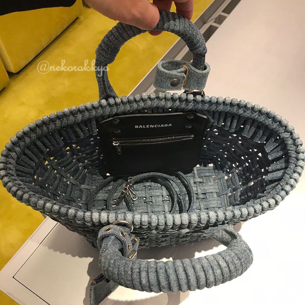 BALENCIAGA＊BISTRO XS BASKET デニムバスケットバッグ＊送料込