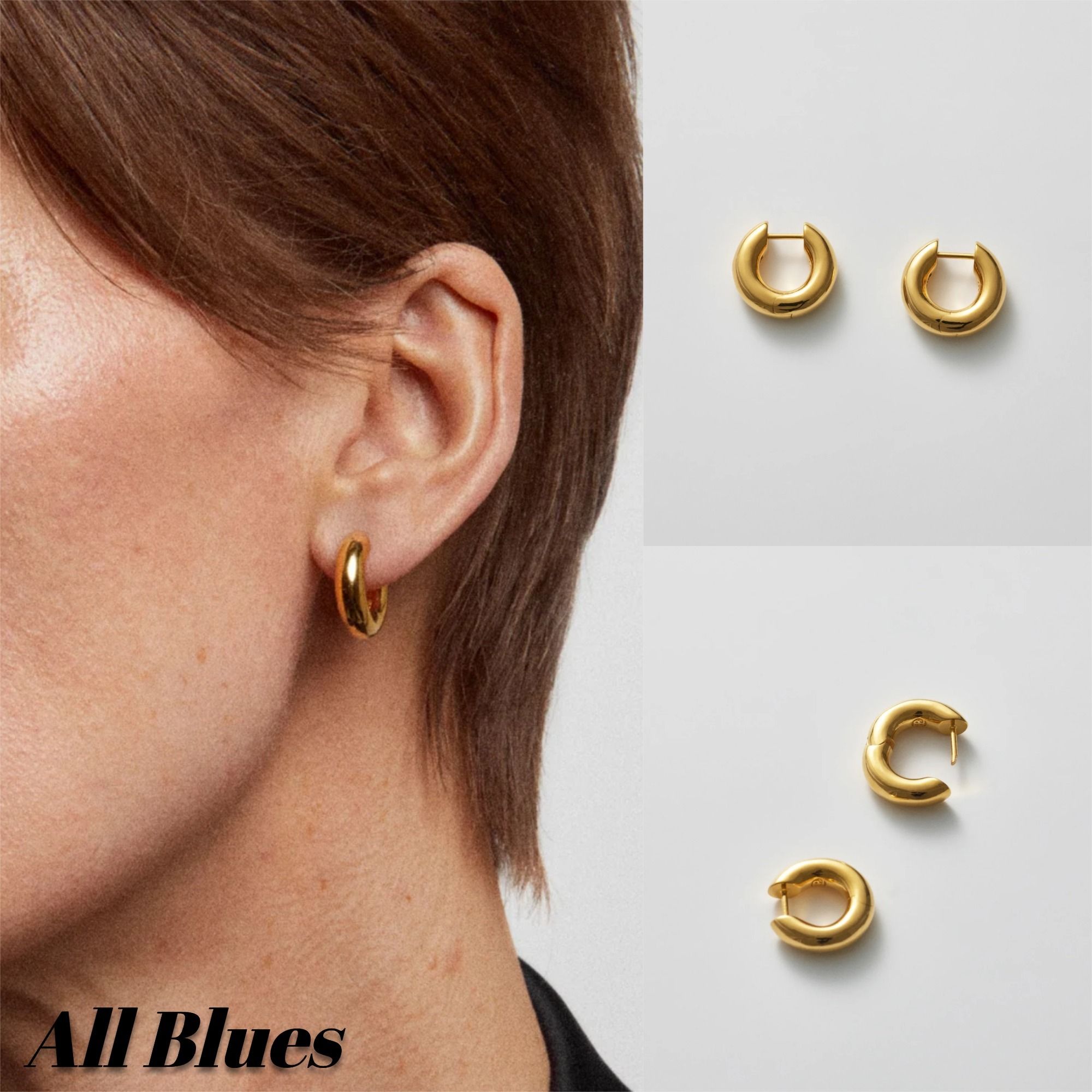 国内発送 ブランド箱付 almost earrings medium ペア All Blues (All
