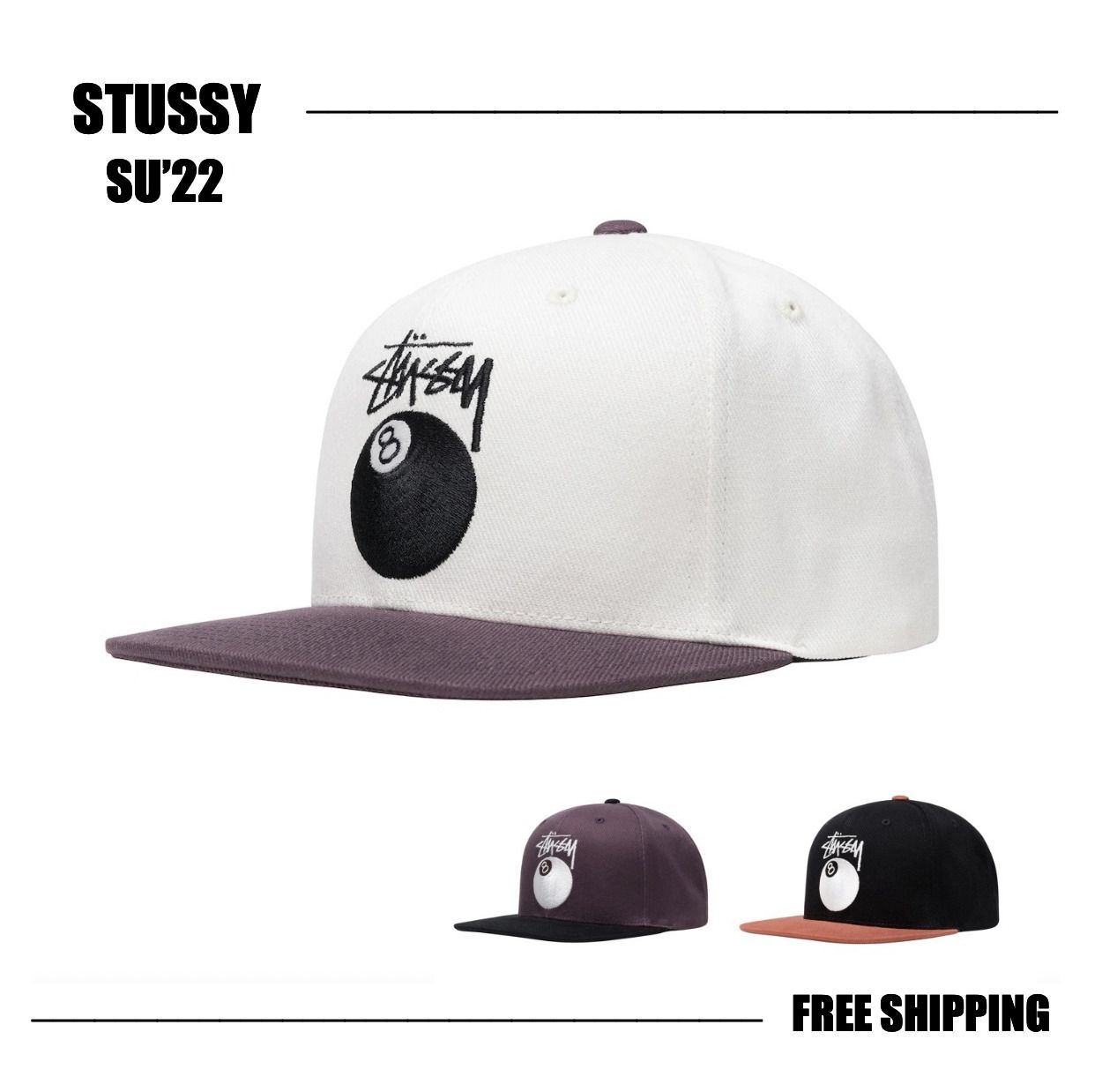 新作アイテムSummer22'* Stussy Twill Stock 8 Ball Cap (STUSSY