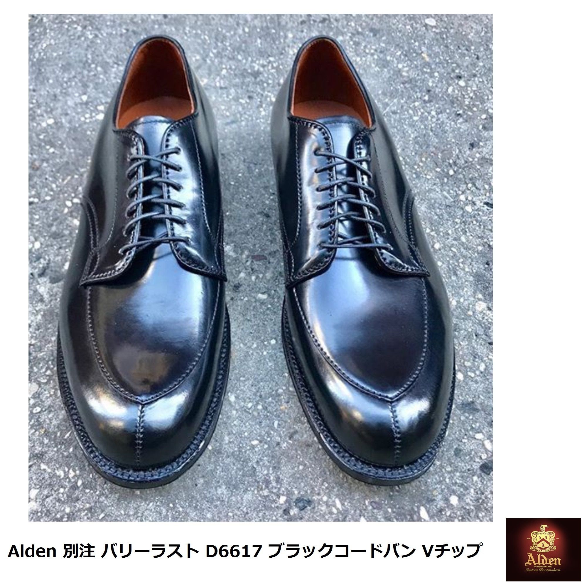 Alden] 別注 バリーラスト D6617 ブラックコードバン Vチップ (ALDEN