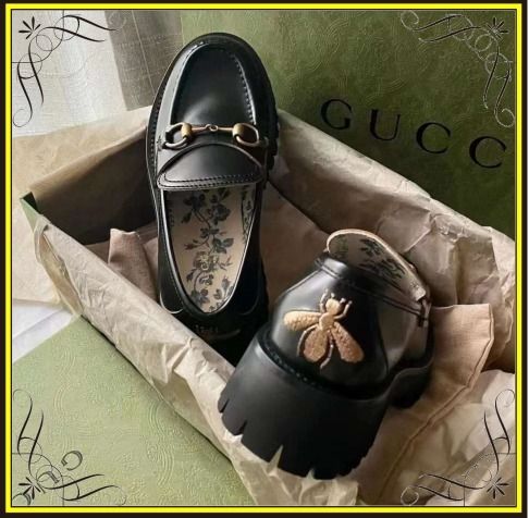 GUCCI】グッチ ホースビット ローファー レザー ラグソール (GUCCI
