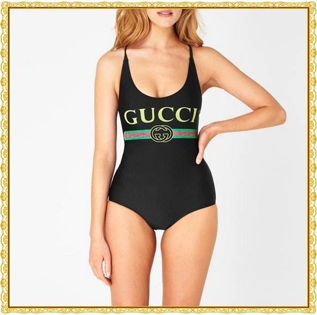 関税送料込】GUCCI Sparkling Fake Logo Swimsuit 水着 (GUCCI/ビキニ