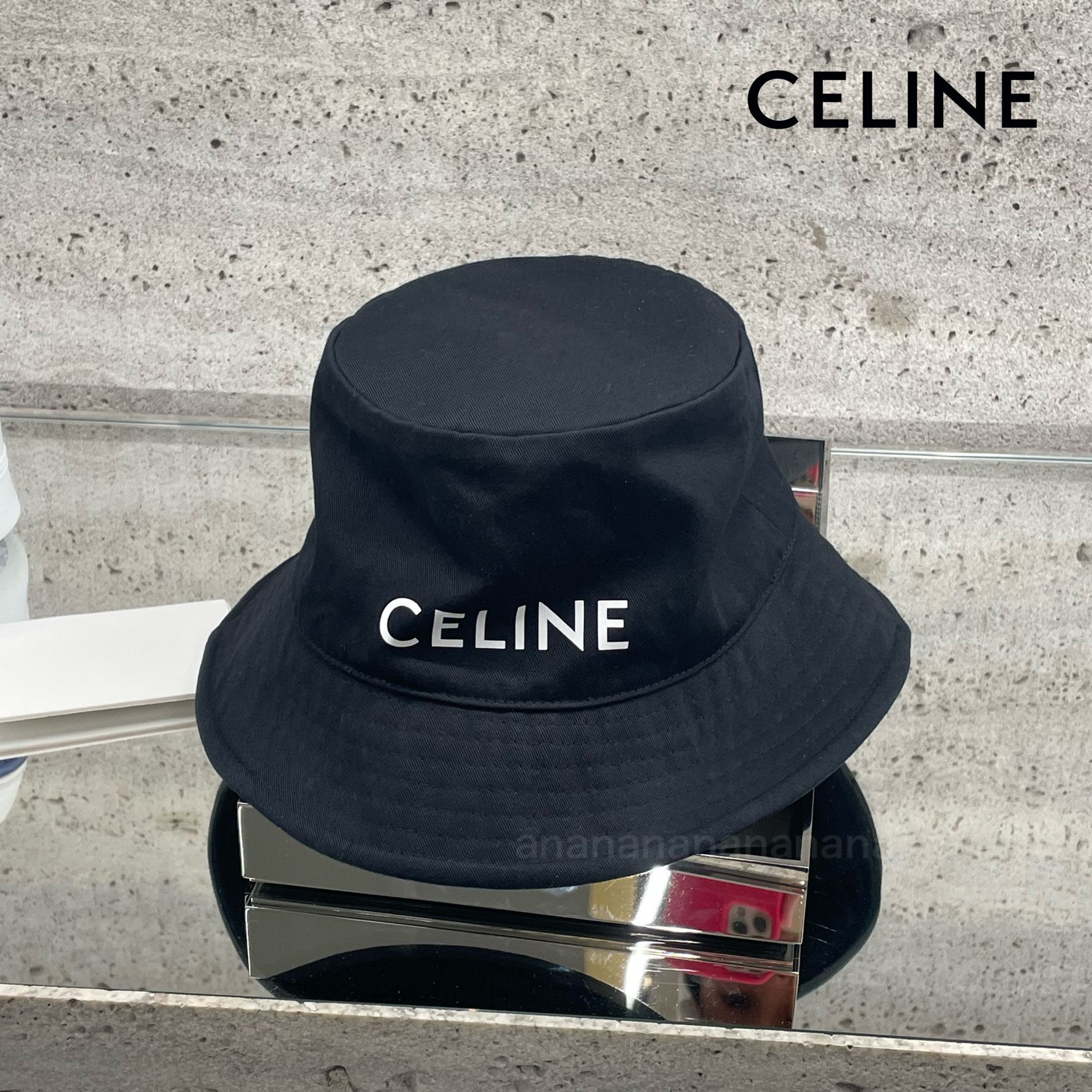 セリーヌ☆バケットハット ロゴ 帽子(直営店） (CELINE/ハット