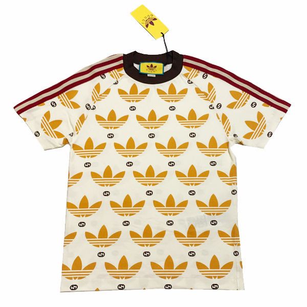 adidas x Gucci メンズ トレフォイル プリント Tシャツ XS (GUCCI/T