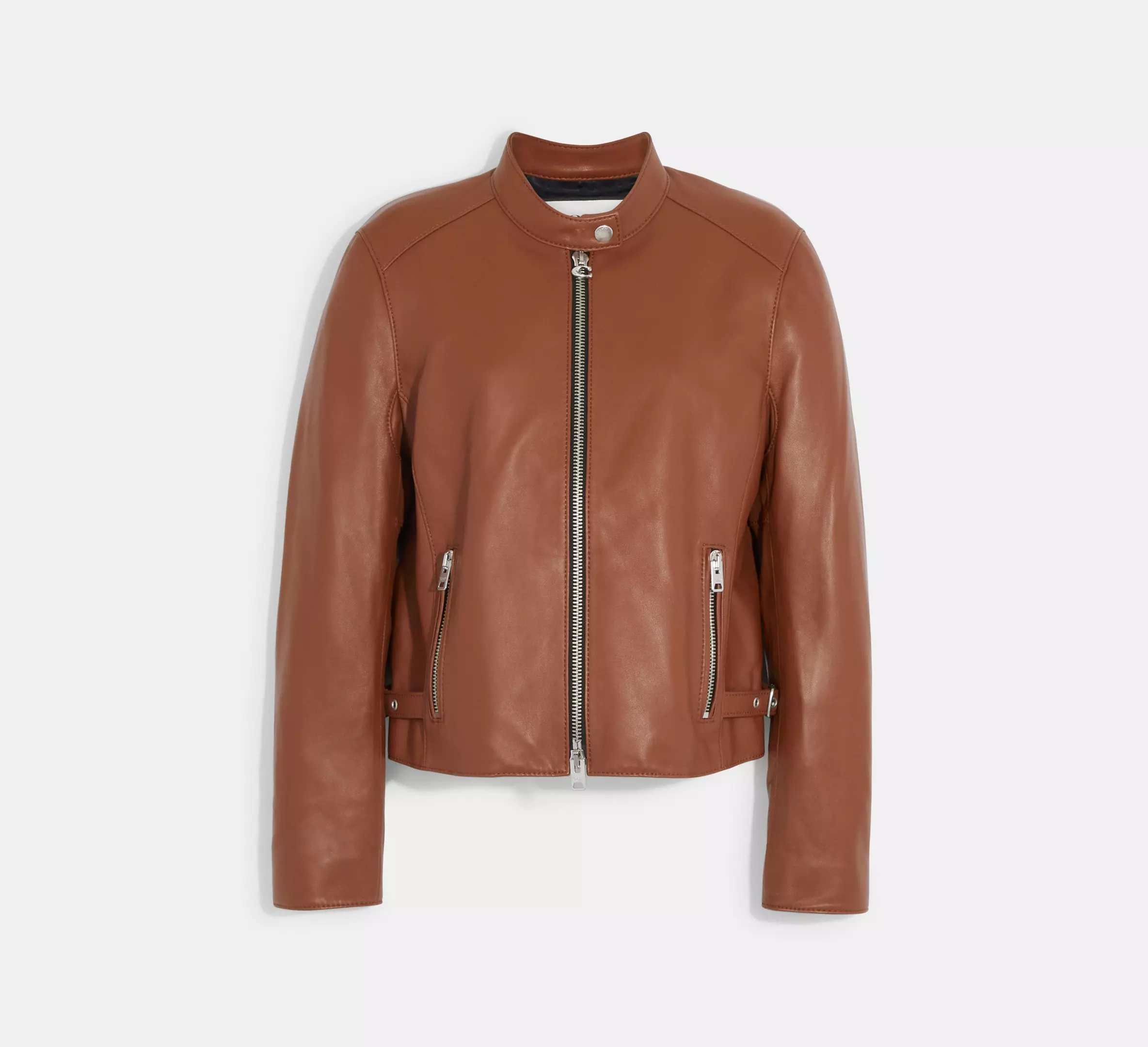 新作☆なじむラムレザー【COACH】シングルライダースジャケット (Coach