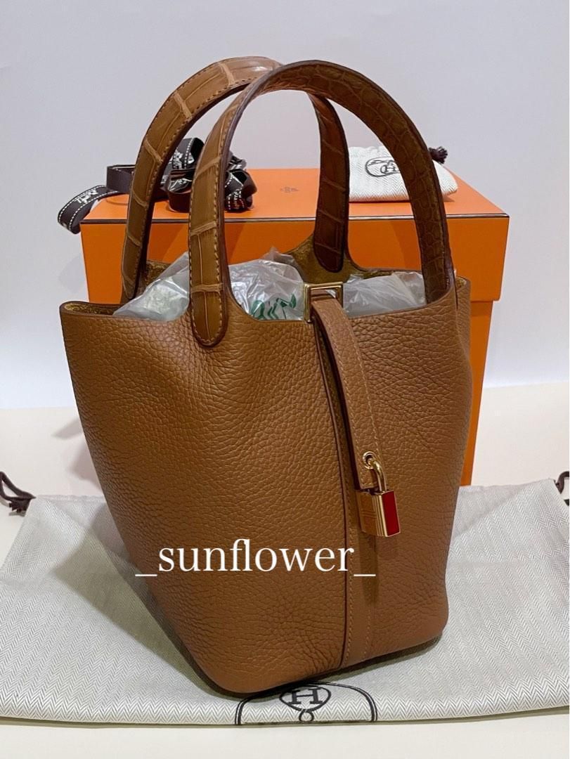 HERMES エルメス ゴビ PM ハンドバッグ ゴールド 正規品