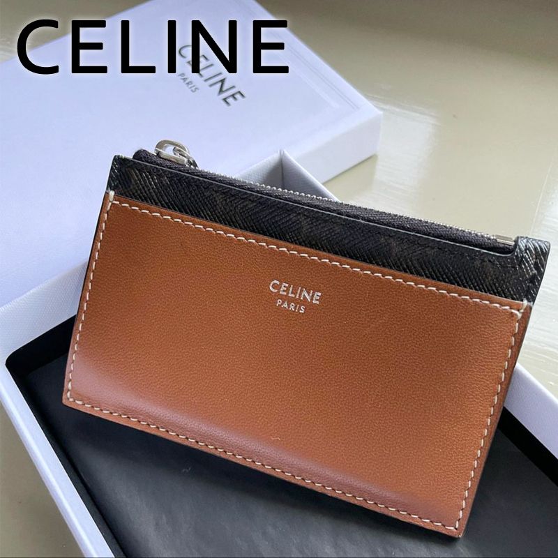 ◇すぐ届く◇【CELINE】ジップ付きカードホルダー ギフトにも