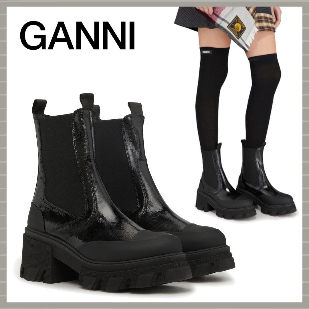 GANNI】ミッド チェルシー ハイヒール ブーツ (Ganni/ショートブーツ