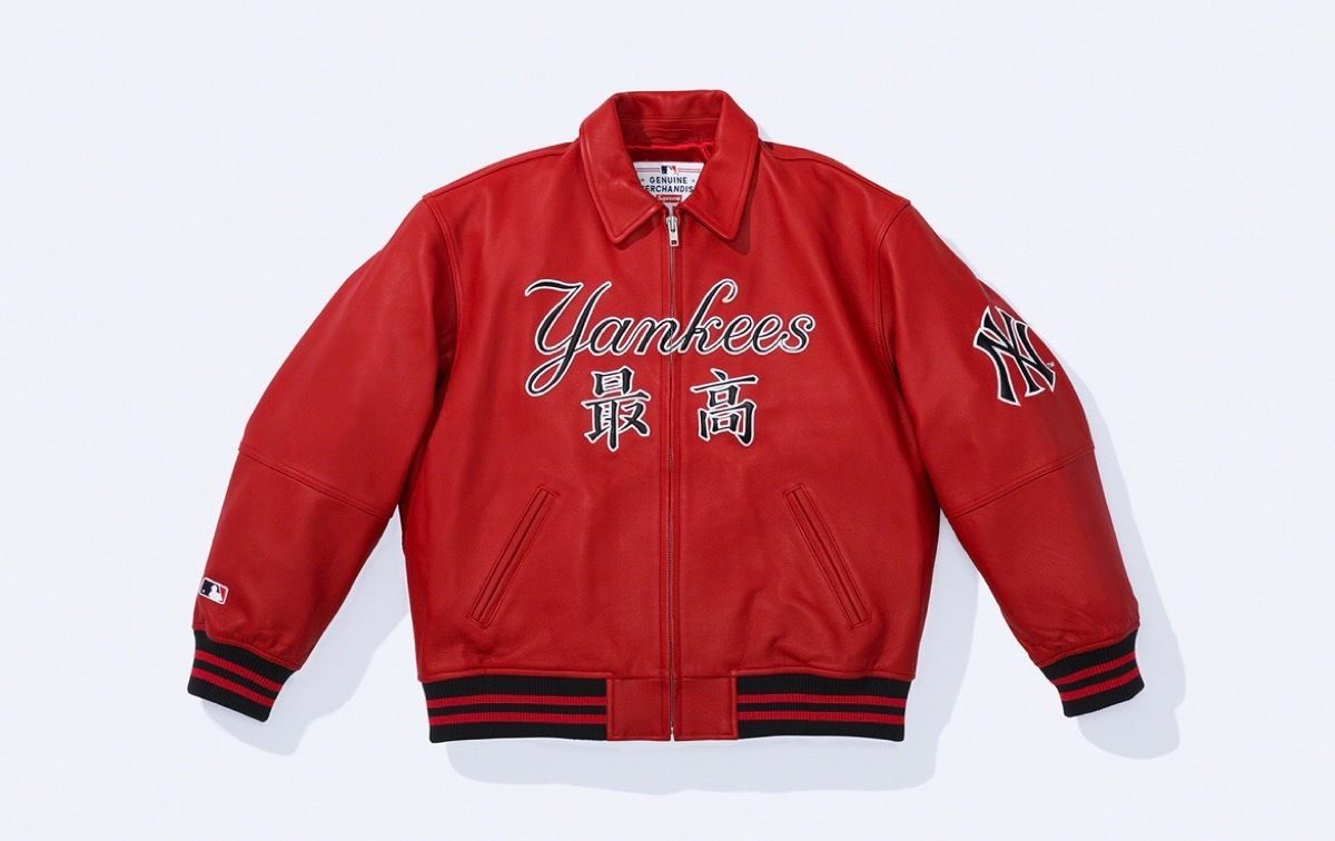 Supreme new york yankees kanjiレザージャケット パンツ (Supreme