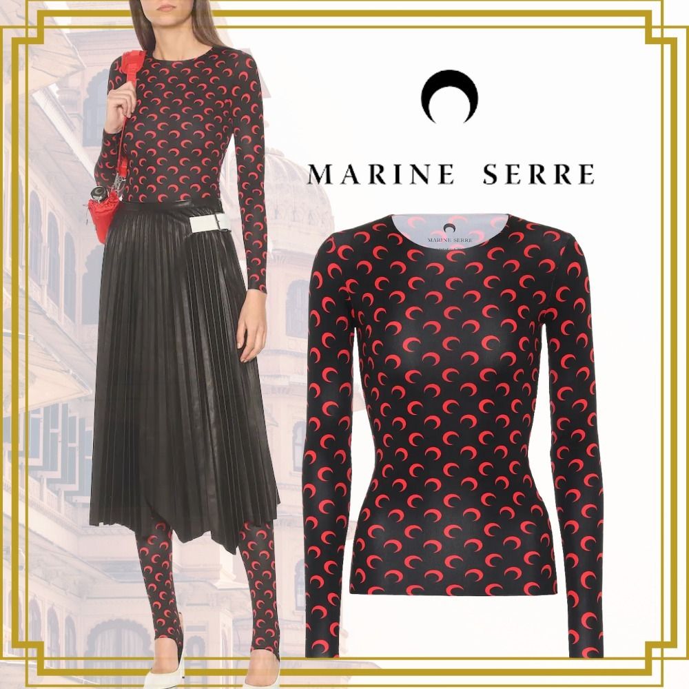 ◇関税込◇ Marine Serre ムーン プリント ジャージー トップ (MARINE