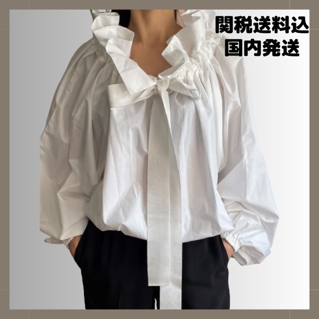 国内発送】PATOU ☆オーガニックポプリン パフスリーブトップ (PATOU