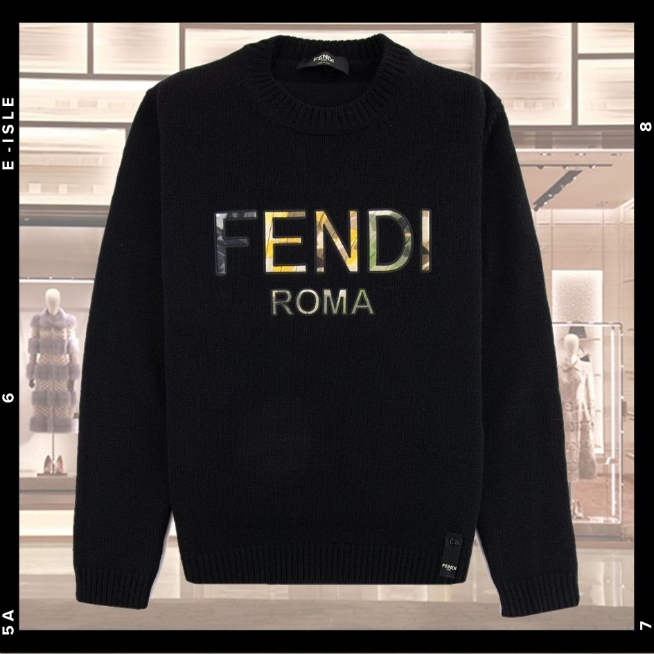 希少【FENDI】ロゴ カシミヤ アップリケ スウェットシャツ (FENDI