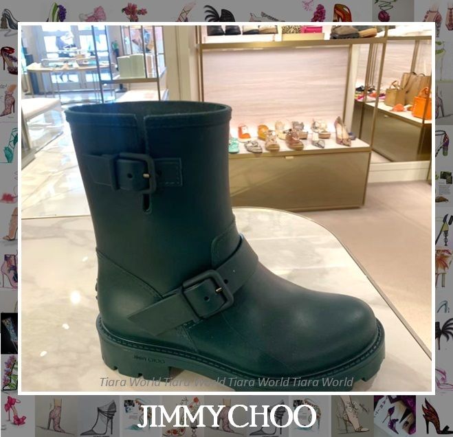 JIMMY CHOO レインブーツ YAEL FLAT JCロゴ