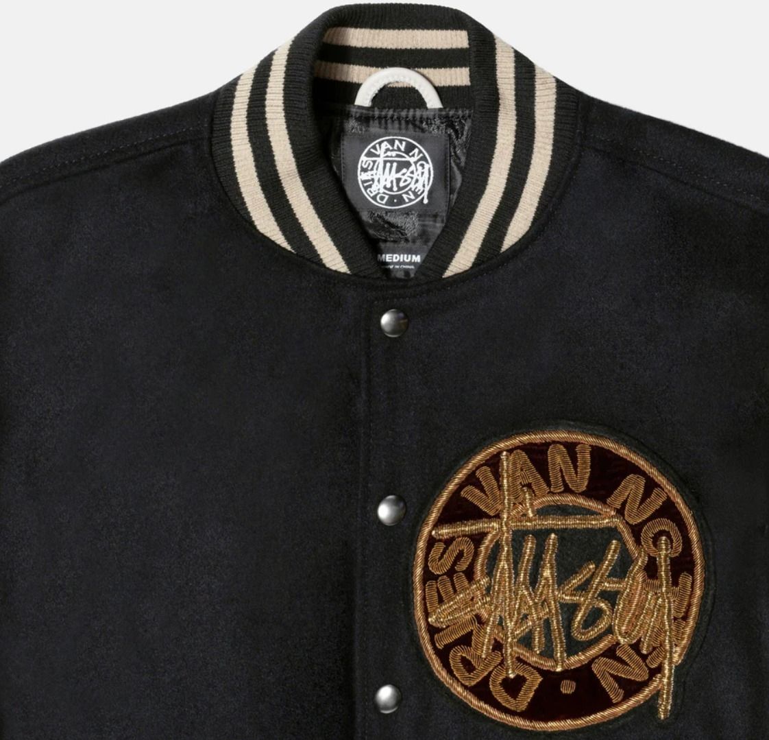 送料・関税込☆Stussy☆x Dries Van Noten Varsity Jacket Black