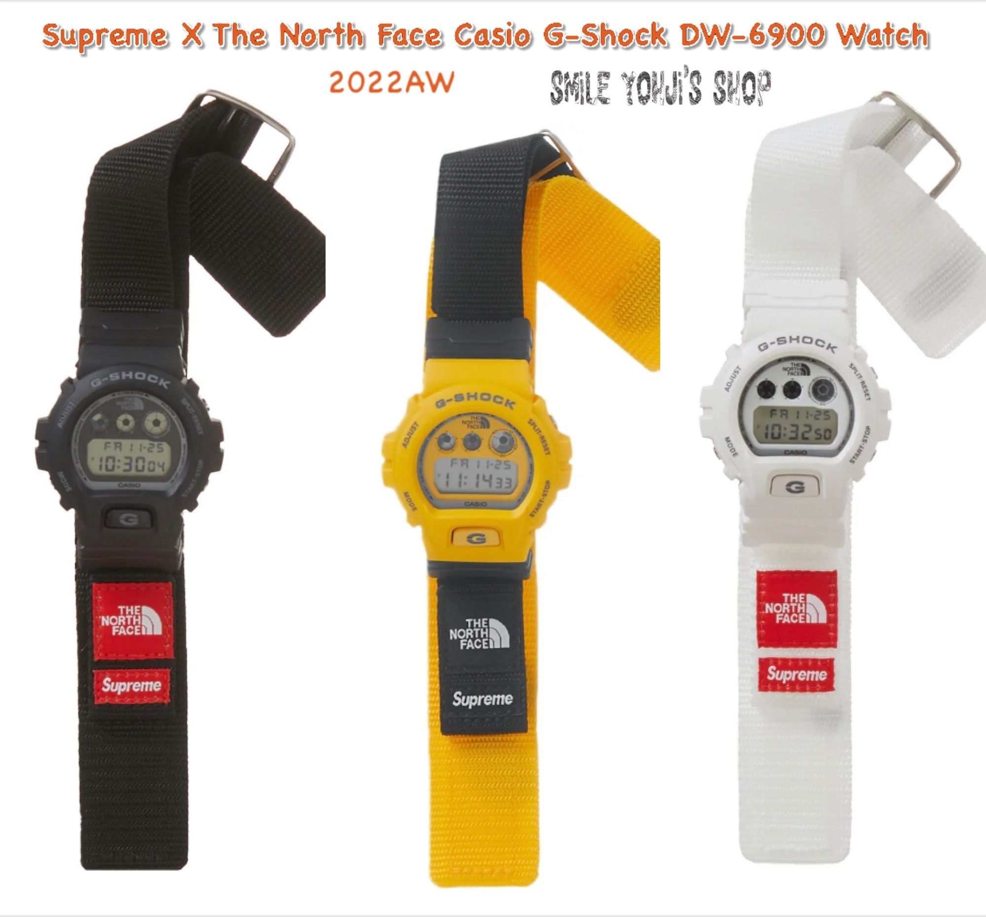 ☆22AW☆Supreme X The North Face Casio G-Shock DW-6900 Watch