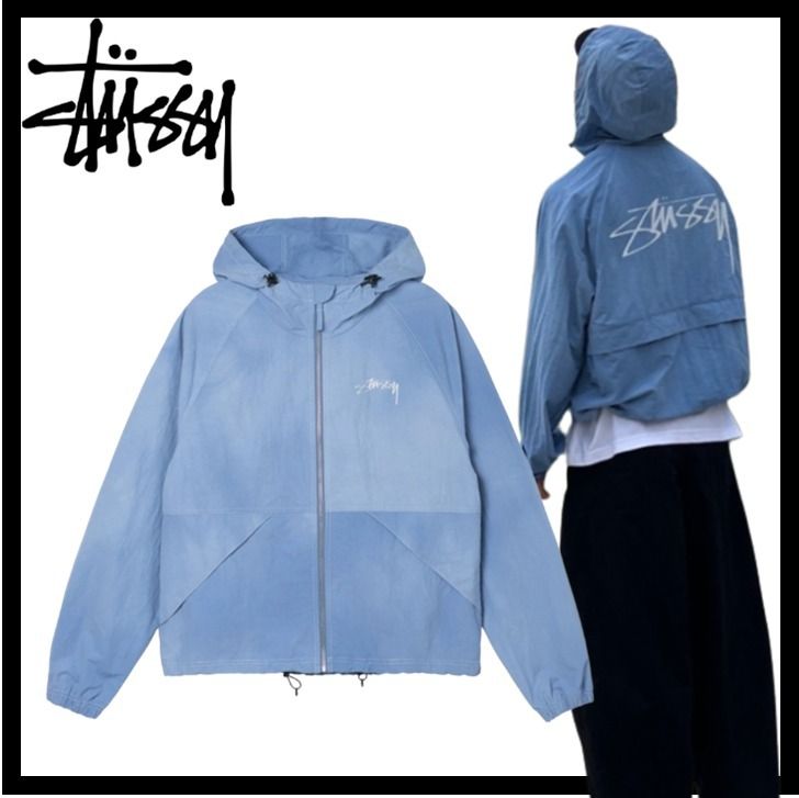 ☆関税込☆Stussy☆Wave Dye Beach Shell Jacket Laguna Blue