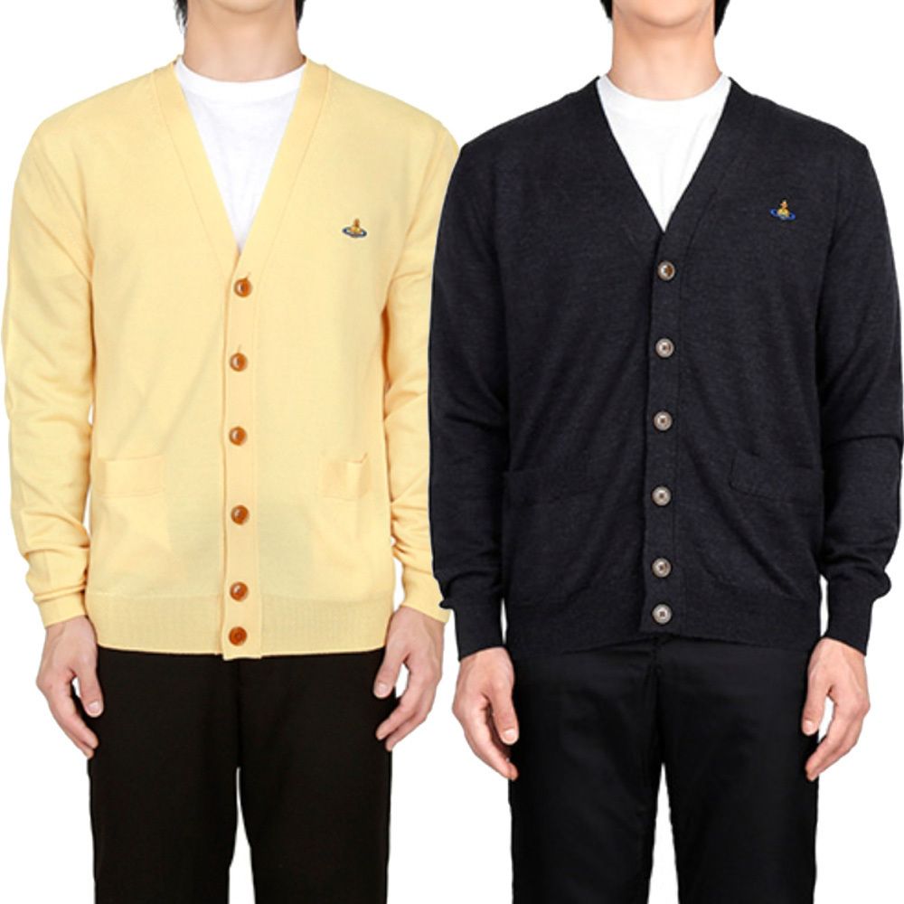 Vivienne Westwood☆関税込 メンズロゴ刺繍ウール カーディガン