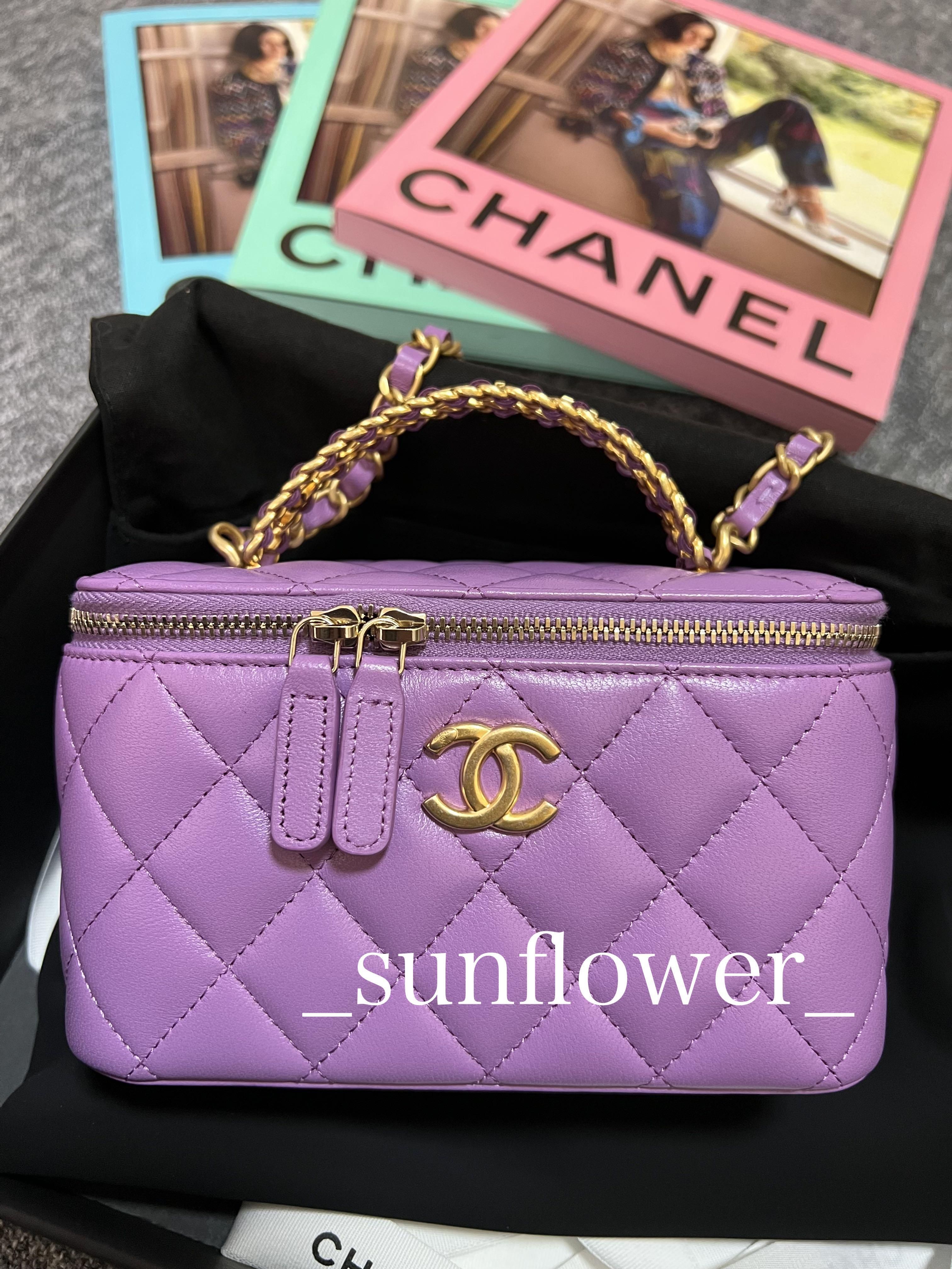 シャネル 22S トップハンドルバニティーバッグ パープル (CHANEL