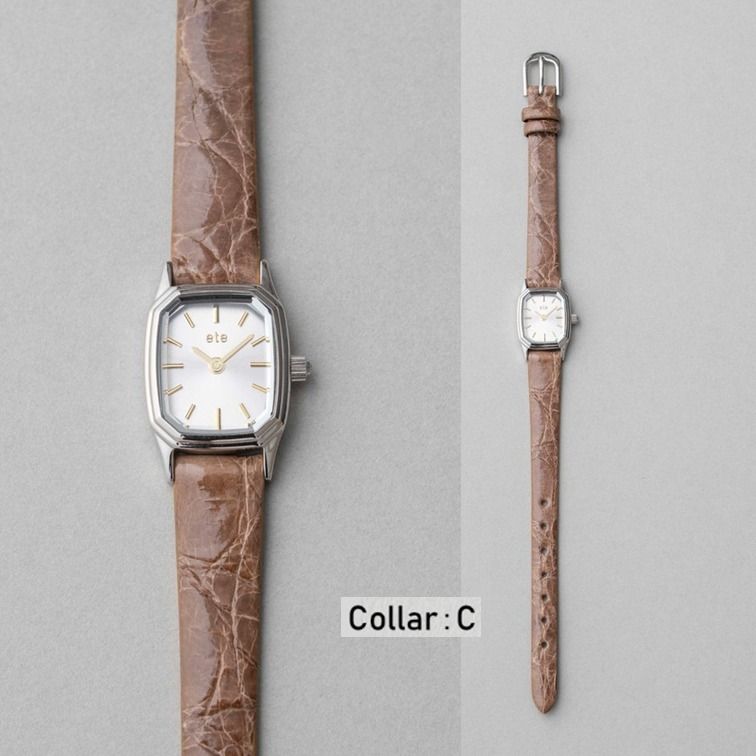 ete 腕時計 オクタゴンフェイス クロコダイルレザーベルト 国内