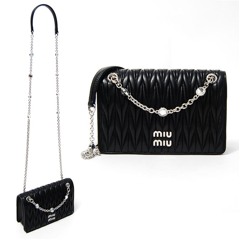 関税負担なし☆MiuMiu ミュウミュウ マテラッセレザーミニバッグ