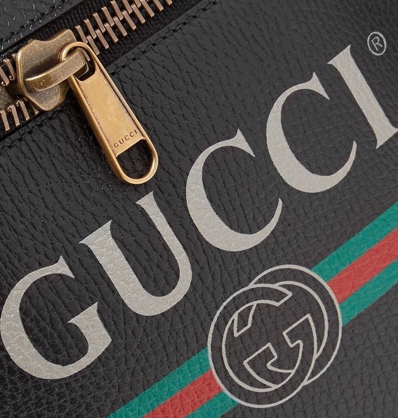 GUCCI ロゴ プリント レザー メッセンジャー バッグ 関税送料込 (GUCCI
