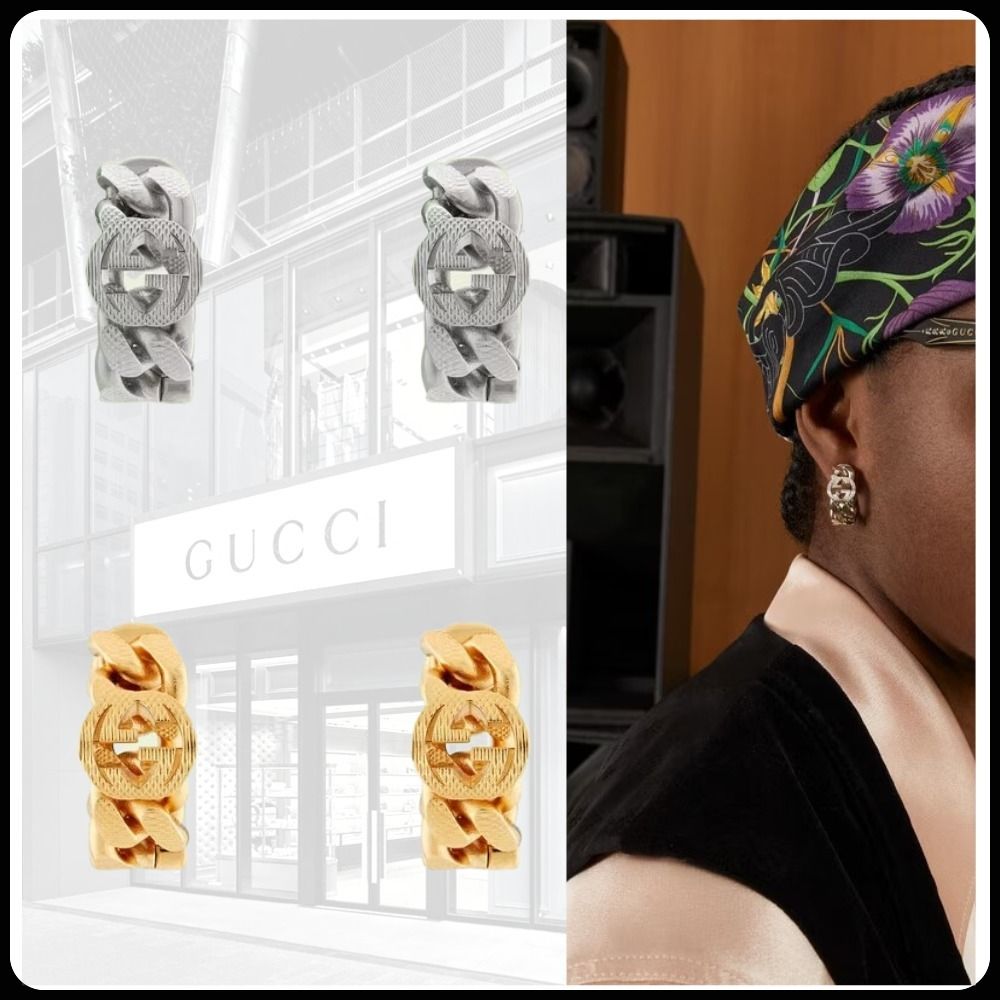 国内発*GUCCI*グッチ*インターロッキングG フープピアス (GUCCI/ピアス