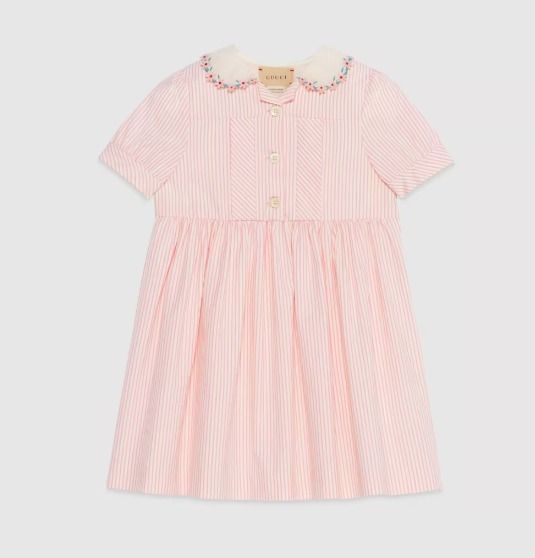 国内発送☆GUCCI】チルドレンズ ストライプ コットン ドレス (GUCCI