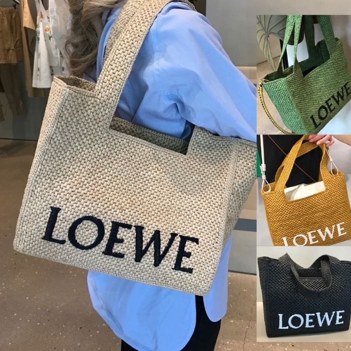 限定生産【LOEWE】フォント トート ミディアム（ラフィア)☆4色