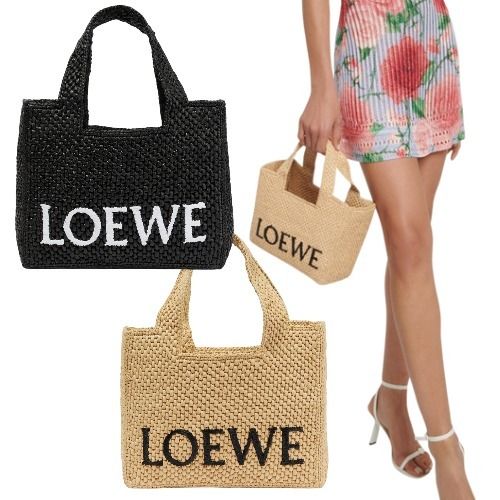 国内発】ロエベ ロエベフォント トート スモール（ラフィア） (LOEWE