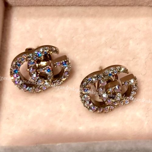 GUCCI☆クリスタル ダブルG イヤリング / ピアス☆すぐ届く！ (GUCCI