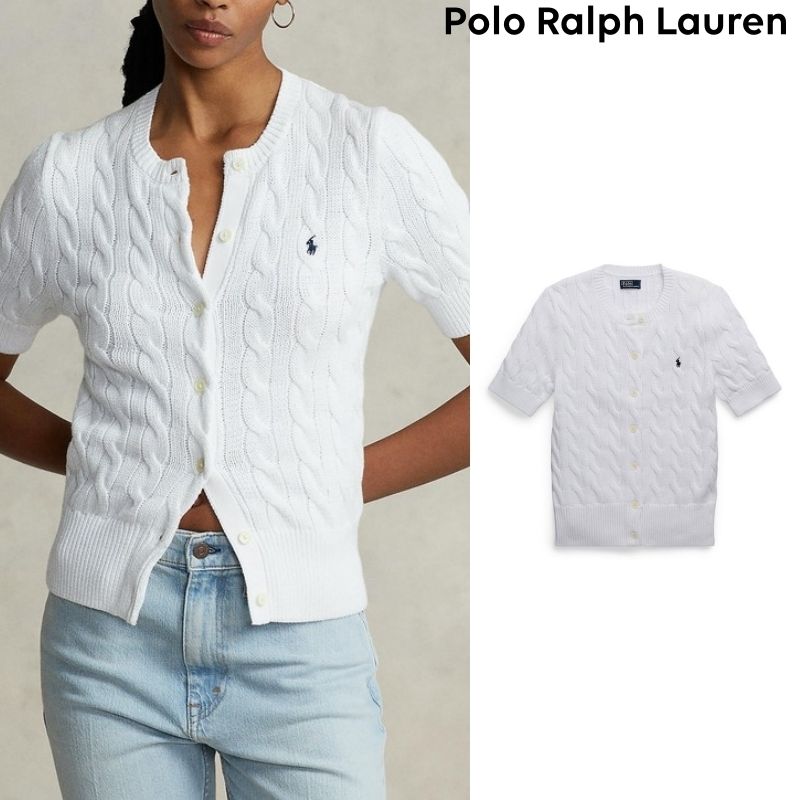ラルフ ローレン] レディース カーディガン ニット ホワイト (POLO