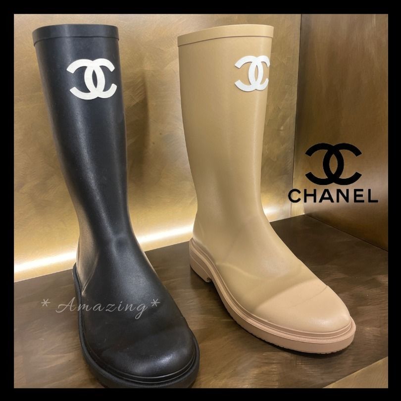 Chanel】雨の日もお洒落に♪レインブーツ 長靴 アウトドアにも (CHANEL