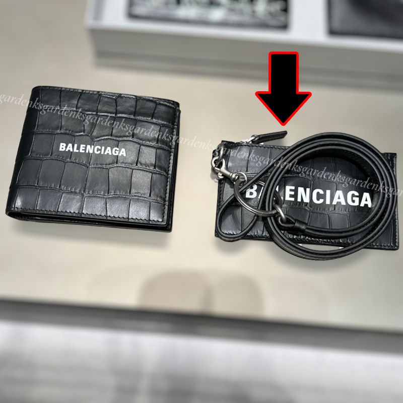 限定！BALENCIAGA☆CASH CARD CASE ON KEYRING クロコ型押☆即納