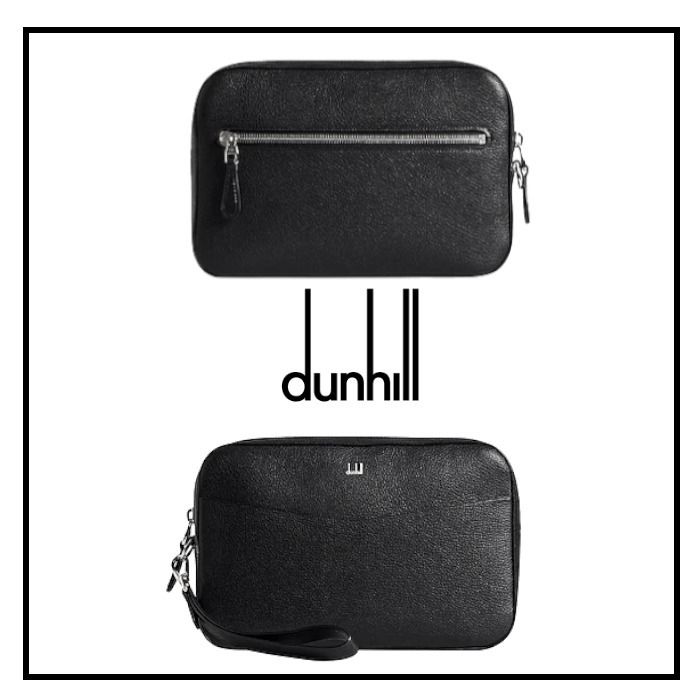 DUNHILL メンズ レザー セカンドバッグ ブラック イタリア製 (Dunhill