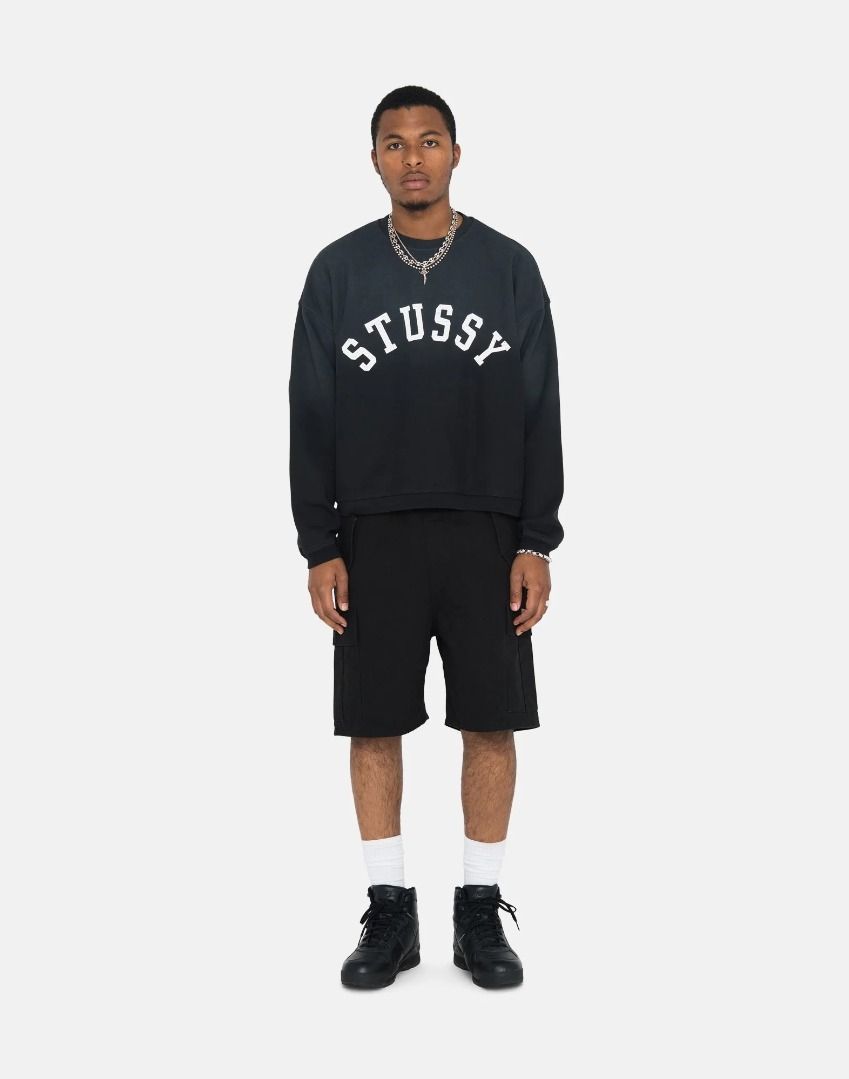 ☆人気☆【STUSSY】☆SUN FADED OVERSIZED CREW☆BLAC.K (STUSSY