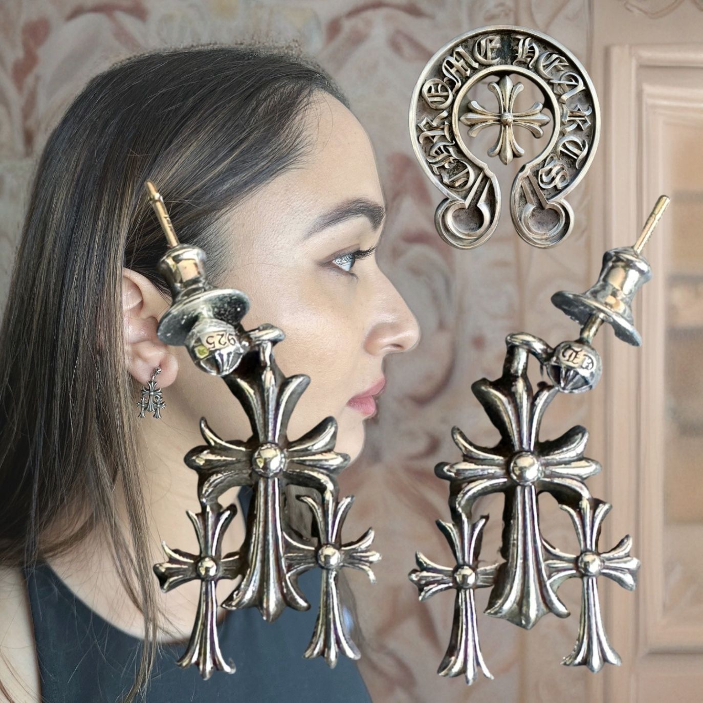☆クロムハーツ☆超厳選☆セレブも愛用☆洗練されたクロスピアス