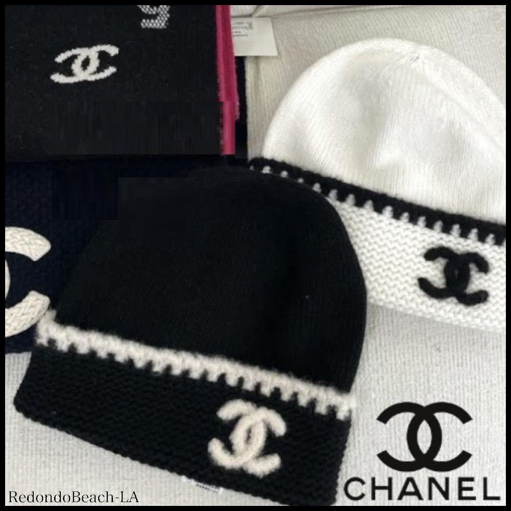これだけでお洒落度UP】CHANEL☆ニット帽☆CCロゴ付き (CHANEL/ニット