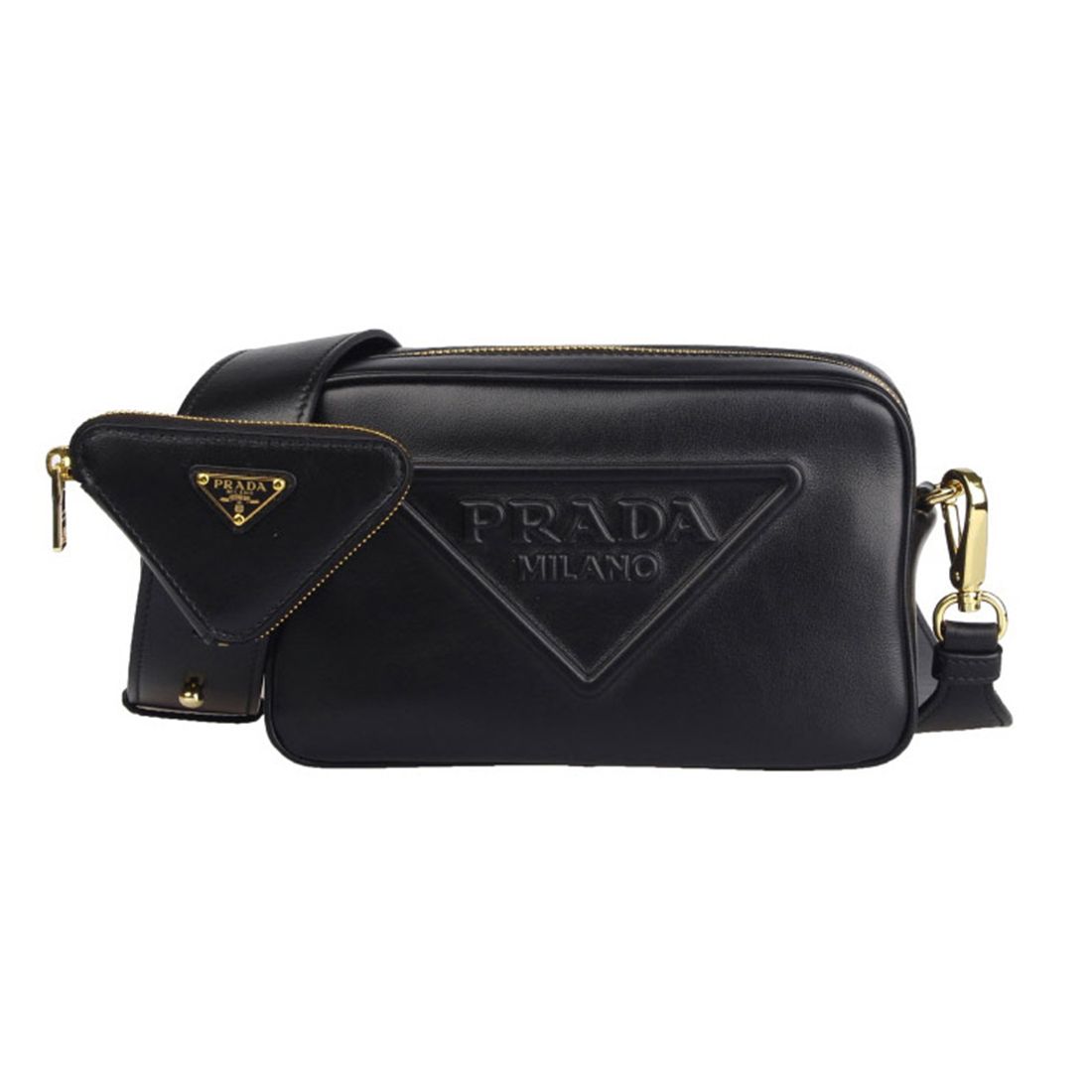 関税負担なし☆PRADA プラダ ロゴ レザー カメラ バッグ (PRADA