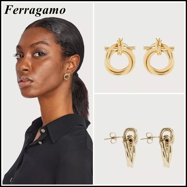 関税込】◇Ferragamo フェラガモ◇ガンチーニ フープ ピアス