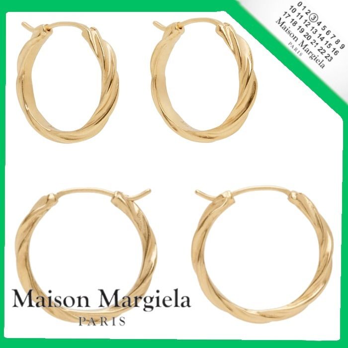 マルジェラ】フープピアス スターリングシルバー ツイスト (Maison