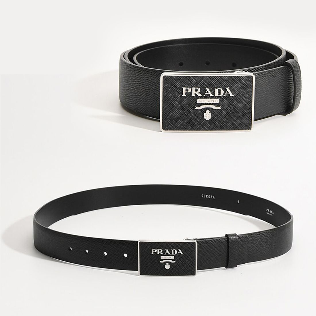 関税負担なし☆PRADA プラダ サファイノ 革ベルト (PRADA/ベルト